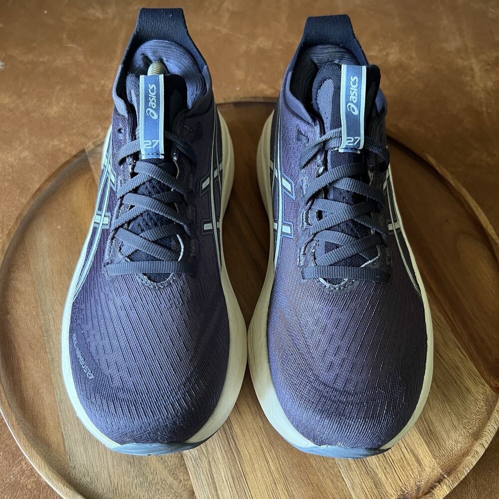 Asics Gel Nimbus 27 Womens 7.5 Gray Blue Blue Max Cushion Running Shoes Sneakers - Picture 10 of 16